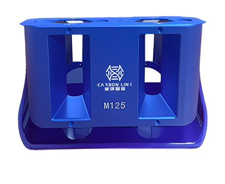 Blue M125 magnetic rack with two vessel positions
